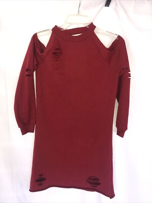 Derek Heart Cold Shoulder Sweatshirt Style Dress Long Sleeve Junior Size S  | eBay