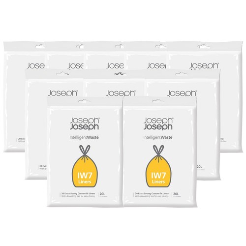 Joseph Joseph IW7 General Waste Bin Liners for Totem Bins 200 Bags 20 Litres 5056343203658