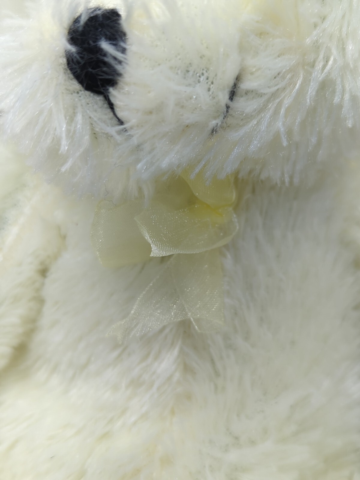 Proud Toy plush cream off-white teddy bear black nose soft fur bean bottom bow thumbnail 4