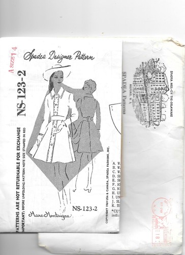Lot 2 VTG Spadea Sewing Patterns Marc Montaigne SZ 14 Shirt Wrap Dress or Top - Picture 2 of 2