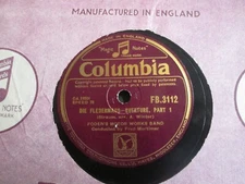Foden's Motor Works Band: Die Fledermaus Overture 10" 78RPM Shellac FB.3112