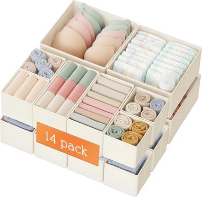 Drawer Organizer Clothes 14 Pack Dresser Organizer Baby Clothes Underwear Sock