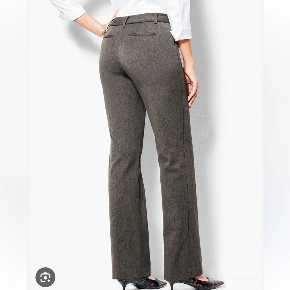 Talbots Gray REFINED BI-STRETCH Barely Boot Cut Pants Size 12 PETITE SHORT New - Image 4 of 4