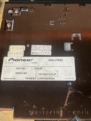 Pioneer DEH-P930 CD Player In Dash Receiver for sale online | eBay