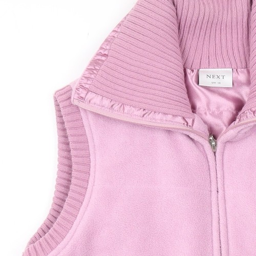 Next Women's Pink Fleece Bodywarmer Waistcoat Size 14 - Picture 7 of 12