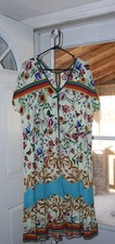 Johnny Was Los Angels Floral Cap Sleeve Trapeze Dress Size Large T34123