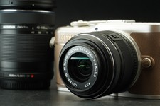 Olympus E-PL10 Camera 14-42mm 40-150mm Lens Brown -3094 cuts- US STOCK 11773