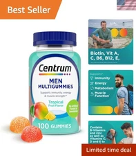 Men's Multivitamin Gummies - 100 Count for Immunity & Energy Boost, Vegetarian