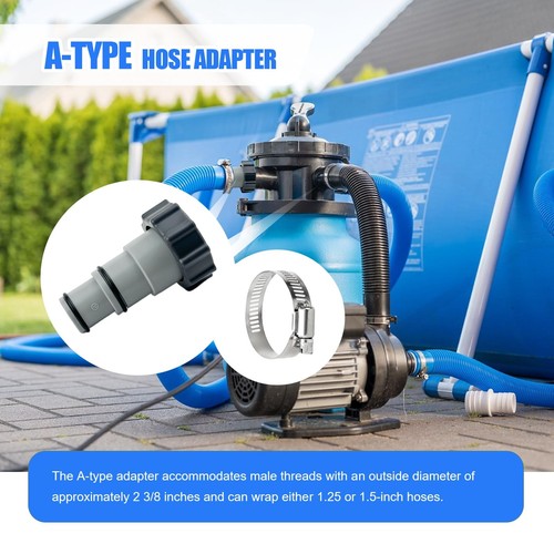 4 Pack Pool Hose Adapter Type A B 1.25" to 1.5" Pool Hose Connector for In-te... - Picture 3 of 7