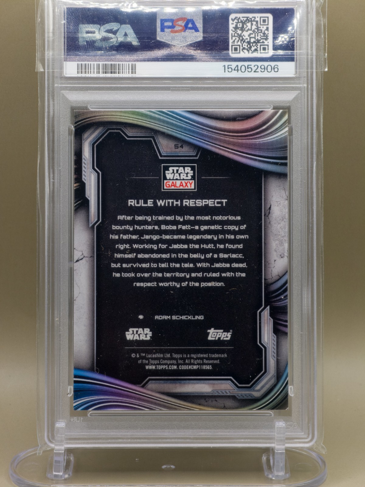 2025 Topps Star Wars Galaxy #54 RULE WITH RESPECT MINI DIAMOND PSA 10 view 3
