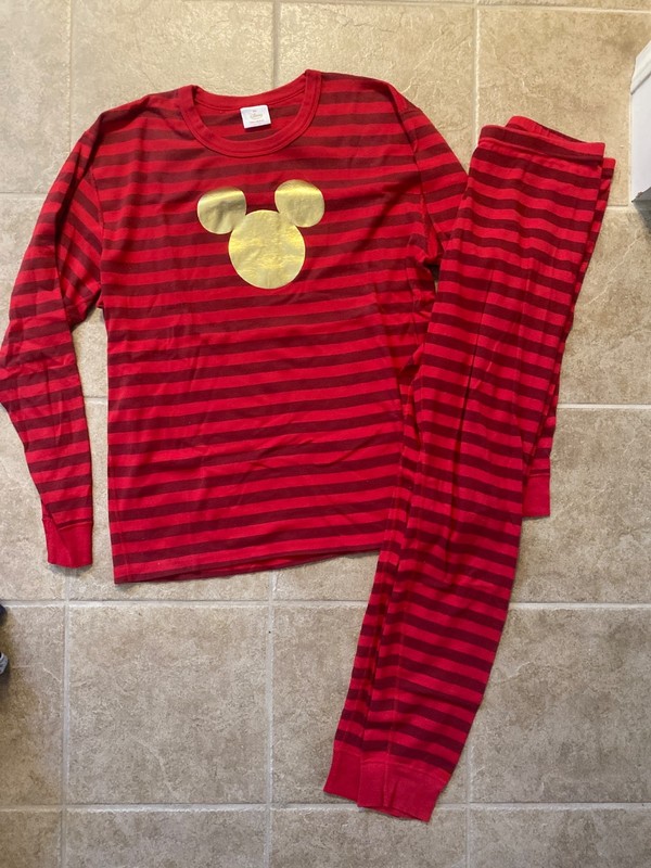 Hanna Andersson Adult long johns PJ set Mickey Mouse organic cotton size XXL