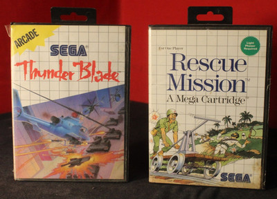 Sega Master System Games Lot of 2, No Booklets, Rescue Mission,  Thunder Blade