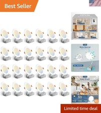 24 Pack 6 Inch 5CCT Ultra-Thin LED Recessed Ceiling Light with Junction Box, ...