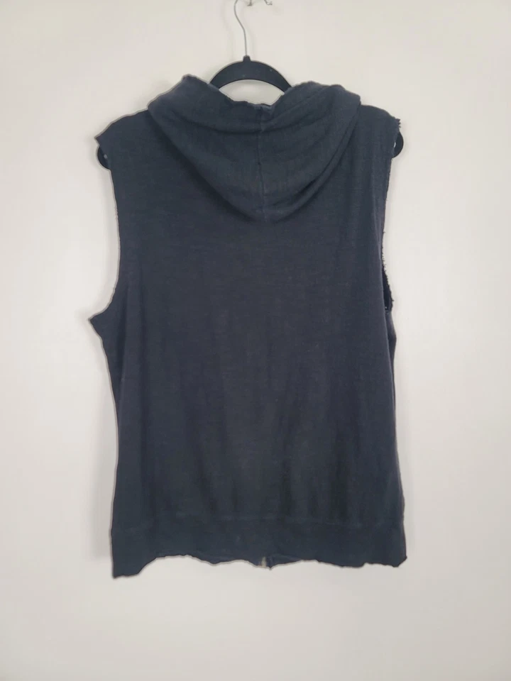 Sudadera con capucha vintage Y2K Harley Davidson negra sin mangas cremallera calavera llamas para hombre grande Foto 4 de 4