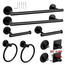10-Pieces Matte Bathroom Accessories Set, 16 Inch Bath 16 Inch 10 pcs Black