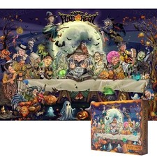 Halloween Jigsaw Puzzle 1000 Piece for Adult Family,Horror Halloween Witches Gho