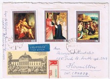Stamps Art Hungary Envelope Budapest Sazzarini Batimeister Cock 1970