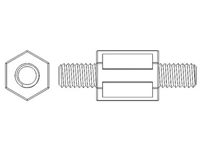 10X FIX-HPI3-5 Distanzmuffe mit Gewinde sechskant Polyamid M3 L: 5mm FIX&FASTEN