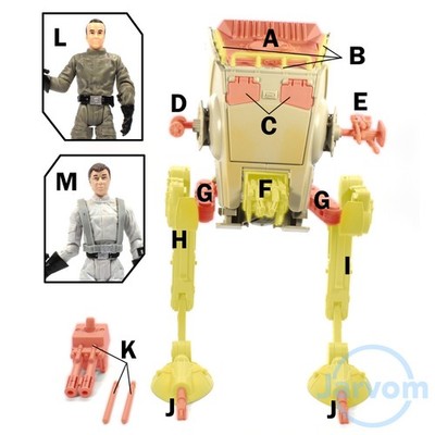 Star Wars 3.75'' Legacy Black Series Imperial AT-ST Walker Individual Parts