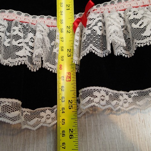 Vintage Hugs and Kisses black white lace Velvet Girls Dress 6x - Picture 9 of 14