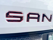 Tailgate raised letters fits SANTA CRUZ 22 23 24 25 26 Black with Red outline