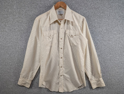 H Bar C California Ranchwear Vintage Western Long Tail Snap Button Shirt 15,5 M