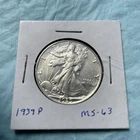 1939 P WALKING LIBERTY HALF DOLLAR 90% SILVER PHILADELPHIA .50¢