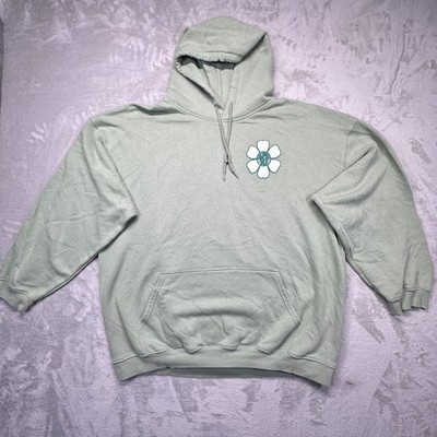 Alpha XI Oversized Hoodie Men 2XL Sage Green Floral Fleece Lined Comfort Outdoor