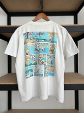 Vintage 90s Calvin and Hobbes Comics Cartoon White T-shirt Sz L