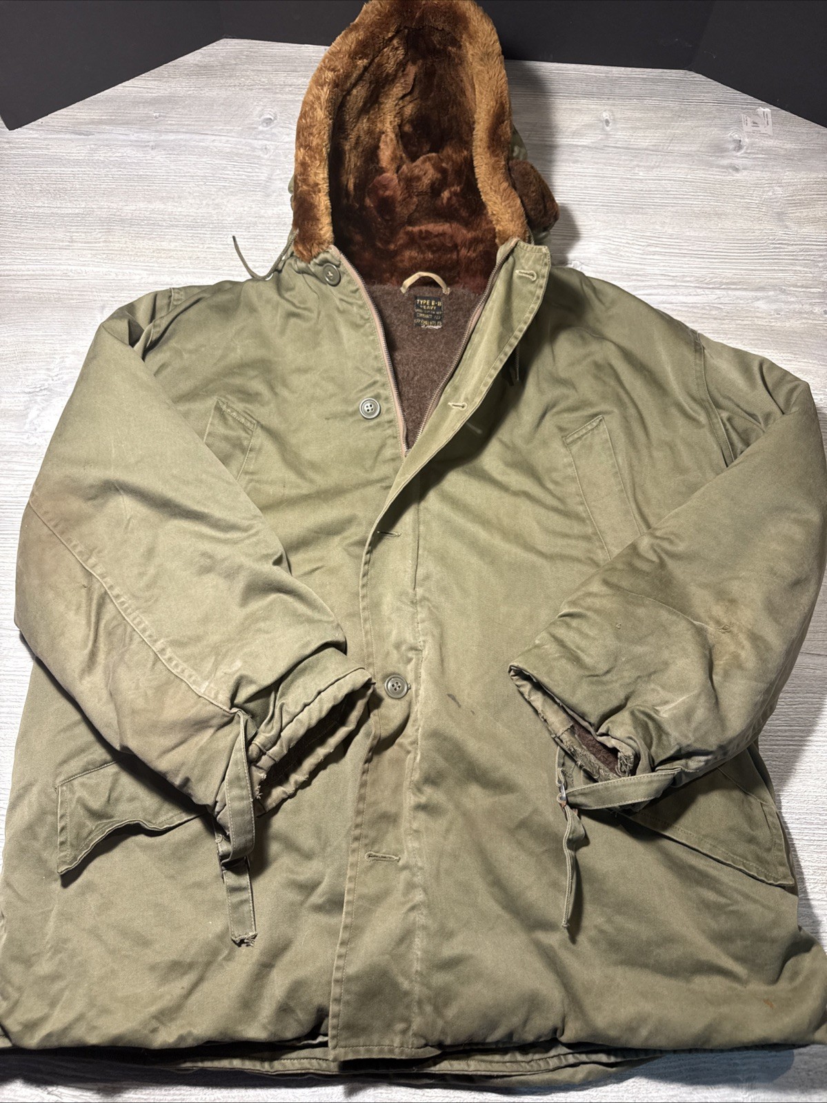 Vintage US Army Air Forces B-11 Jacket Mens 40-44? Lined Parka 40s WW2 Fur