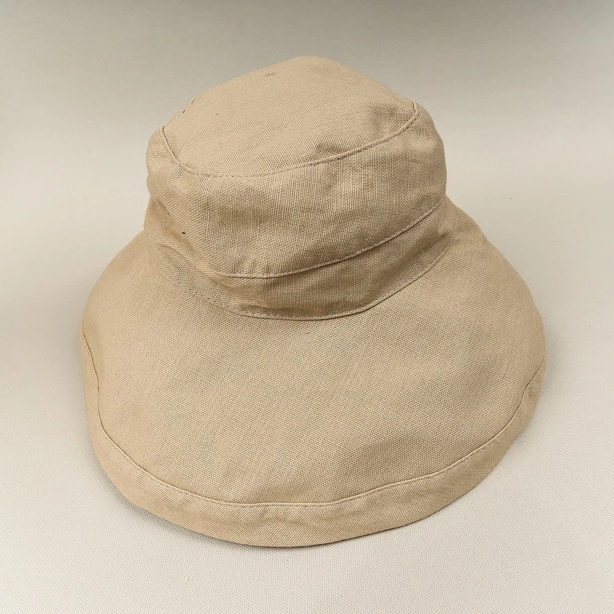 Scala Womens Sun Hat Cotton Drawstring Casual Bucket Beige Khaki Wide Brim