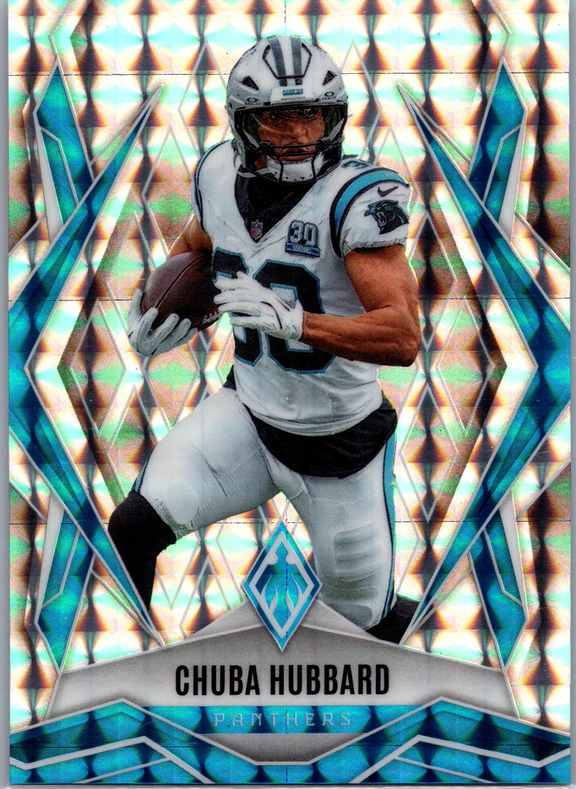 2025 Panini Phoenix #75 Chuba Hubbard Silver Pyramids Prizm