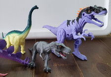 Dinosaur Plastic Figure Lot 4 Jurassic Toy T Rex Stegasaurus Velociraptor Diplod