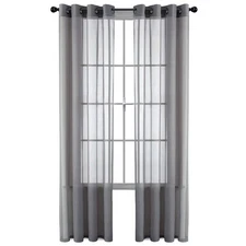 2 Pack Ultra Luxurious High Woven Elegant Sheer Grommet Curtain Panels - Asso...
