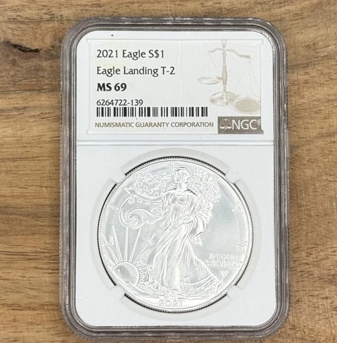 2021 American Silver Eagle $1 - Type 2 (Eagle Landing) - NGC MS69