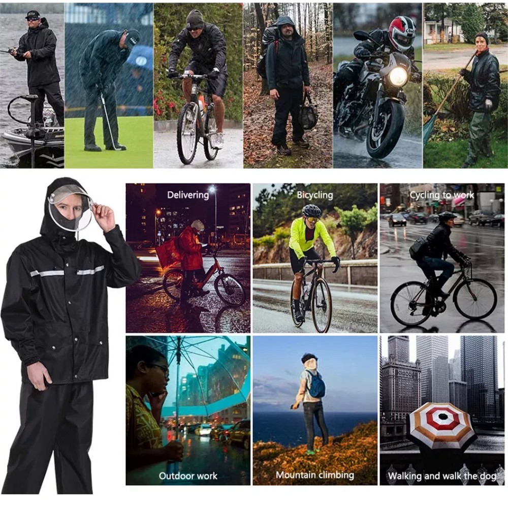 Waterproof Rain Suits Heavy Duty Raincoat Fishing Rain Gear Jacket And Pants Men