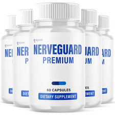  5 Pack Nerve Guard Premium Nootropic Natural NerveGuard Supplement 300 Capsule