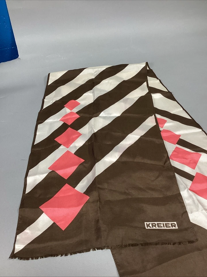 "Bufanda de seda Kreier vintage para mujer - 53x13""" Foto 2 de 4