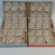 36 Handmade Czechoslovakia Cut Crystal Open Salt Cellars w/ Boxes No Spoons