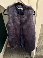Just Fab Purple/navy Fur Filet Size Xs