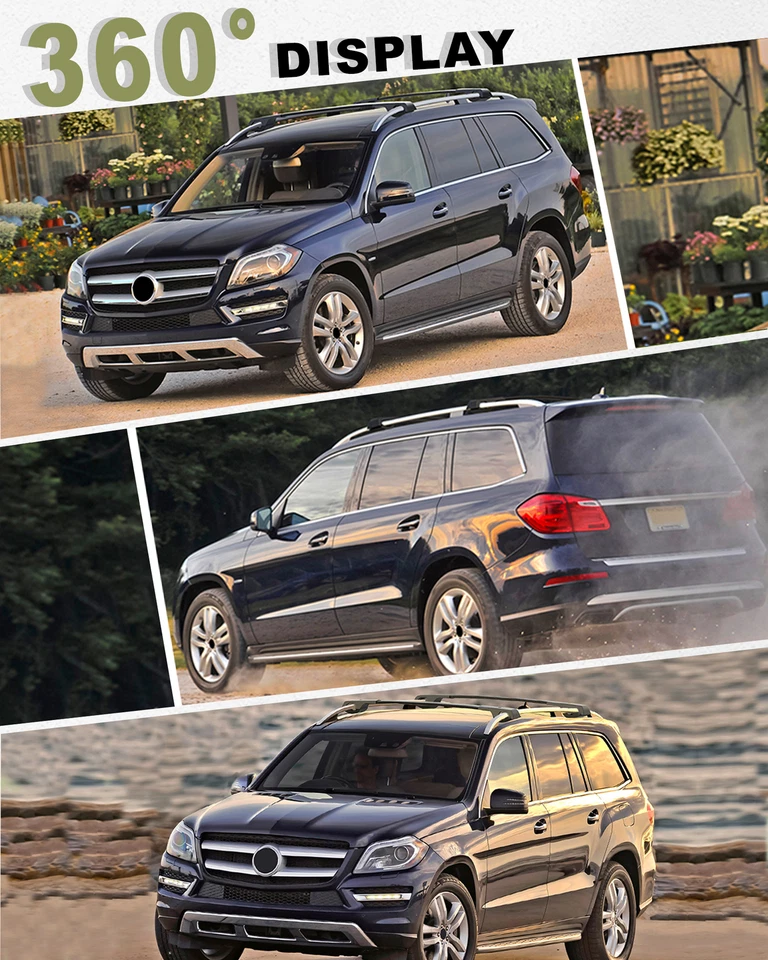 Barras transversales rieles portaequipajes aptos para equipaje Mercedes Benz GLS 2016-2023 negro Foto 2 de 4