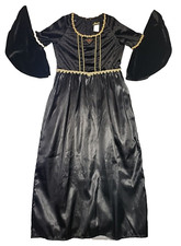 Black Renaissance Costume Dress Velvet Red Gold Braid Trim Girls XL