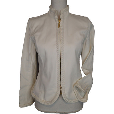Veste Courte Dana Buchman En Or/blanc - Taille 8 - Neuve Avec étiquettes
