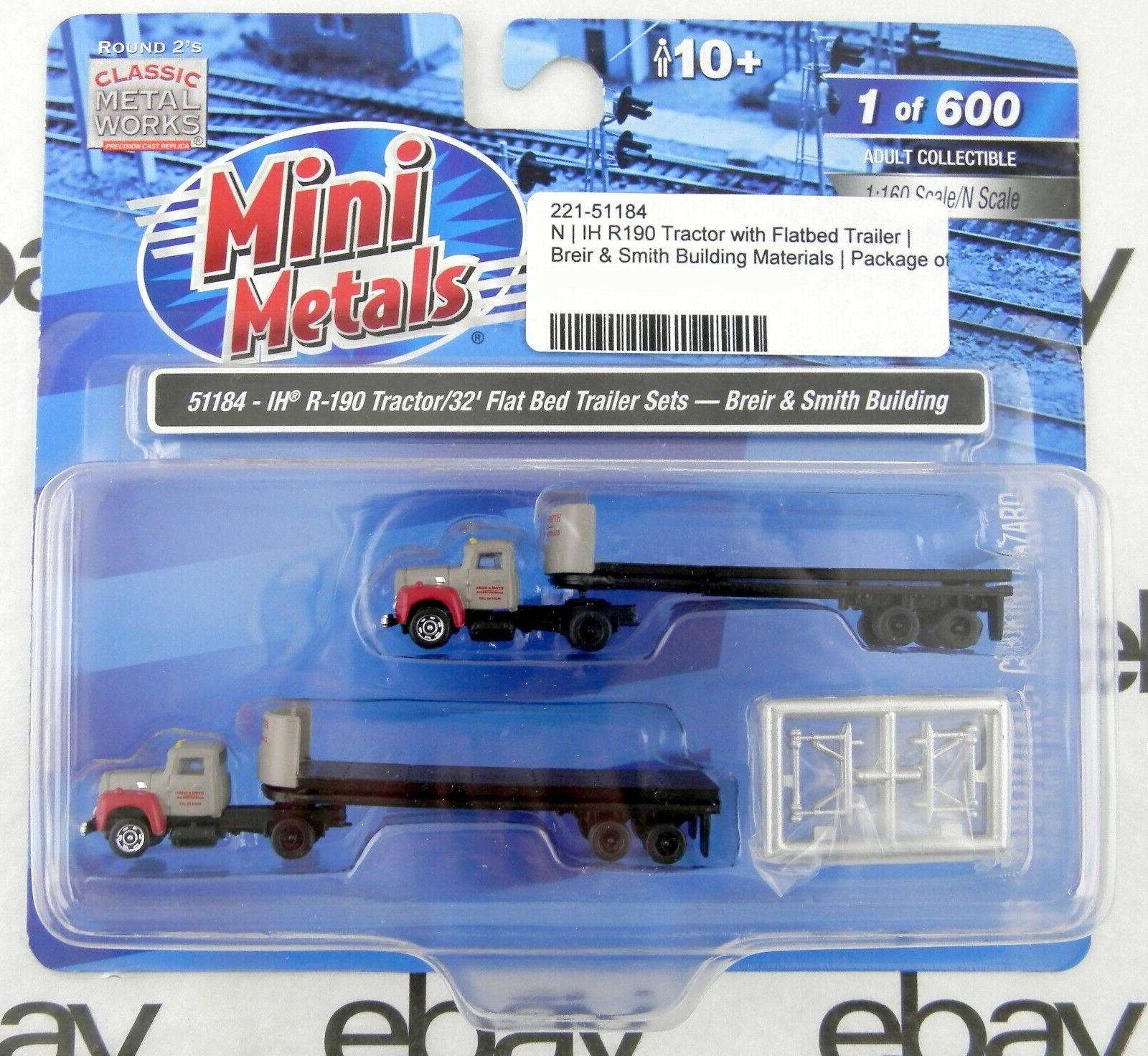 N Scale IH R190 Tractor w/Flat Trailers Breir & Smith MiniMetals