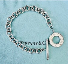 Tiffany & Co. Sterling Silver 7.5" Toggle Charm Bracelet