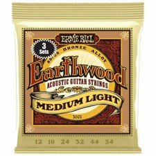 Ernie Ball Earthwood 80/20 Bronze Medium-Light Gauge 12-54 3-Pack