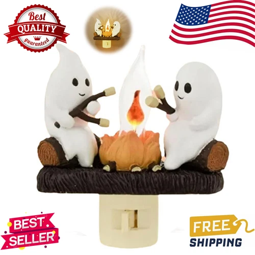 Ghost Campfire Flickering Night Light, Ghosts Campfire Flicker Flame Nightlight - Bild 2 von 13