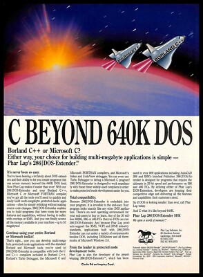 1992 Phar Lap 286 DOS-Extender PRINT AD Retro Computers PC | eBay