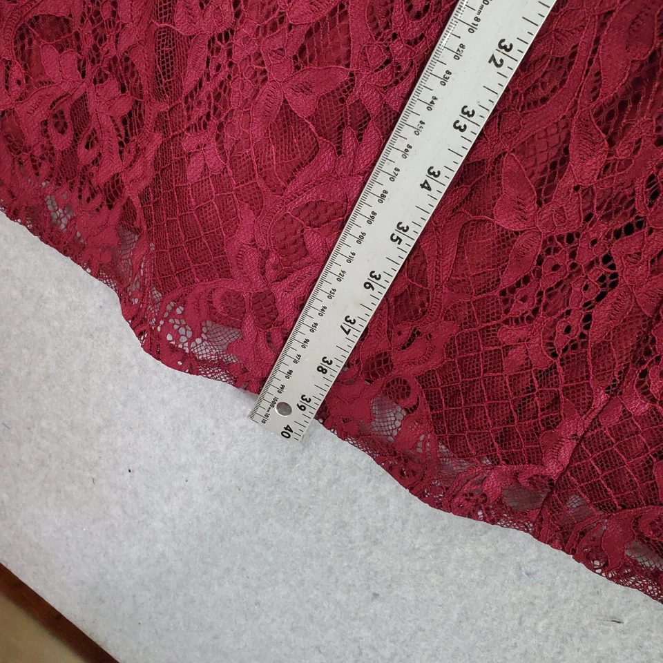 Vestido para mujer AB Studio 2 rojo floral encaje cambio sin mangas cuello redondo nuevo con etiquetas Foto 3 de 4