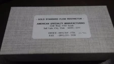 AMERICAN SPECIALTY Manufacturing Gold Standard Flow Restrictor S/N 215